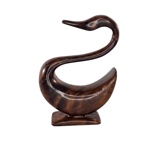 Vintage Hand-Carved Wooden Duck Sculpture *Repaired Neck* Signed - Picture 3 of 8